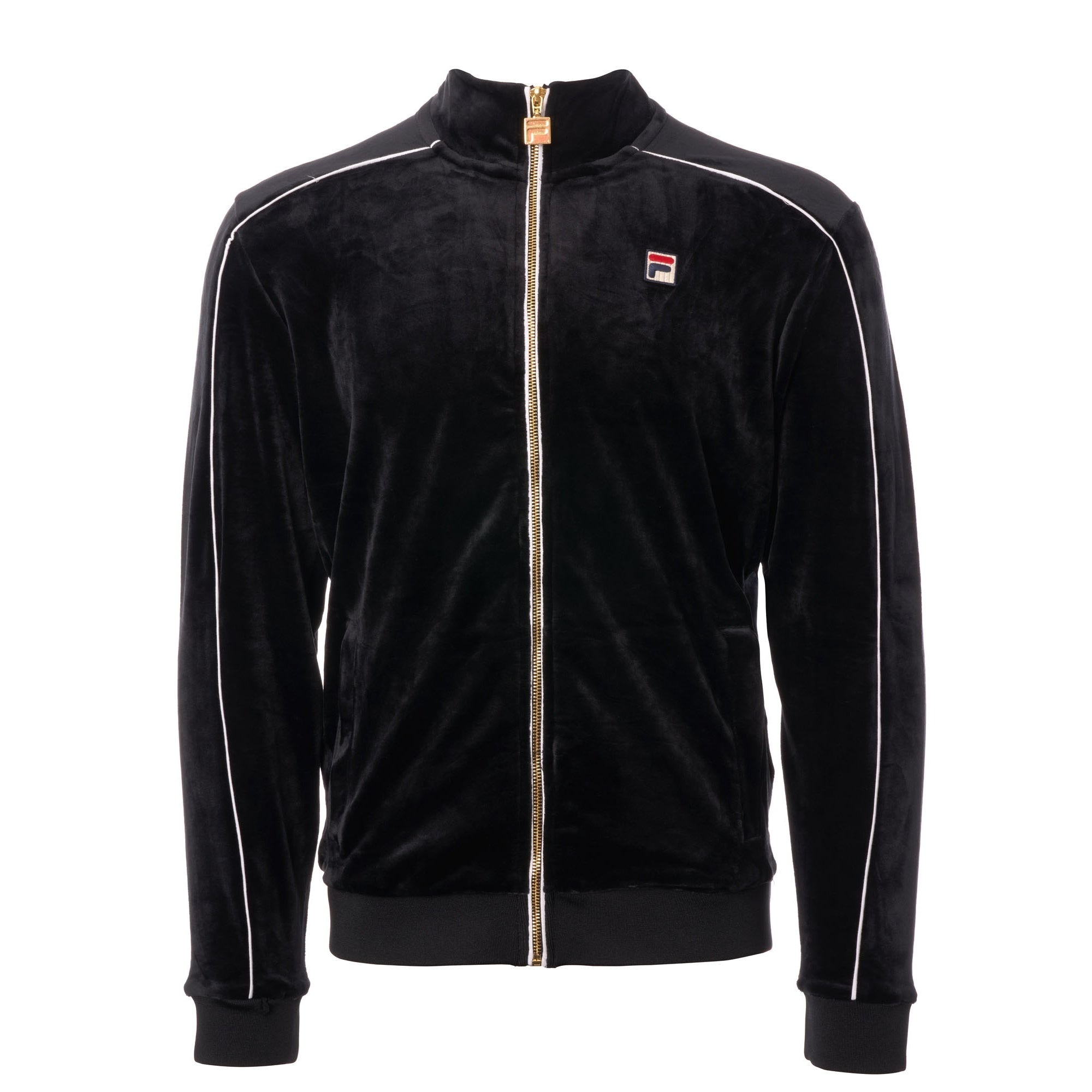 Velour Lineker Track Top - Black & White