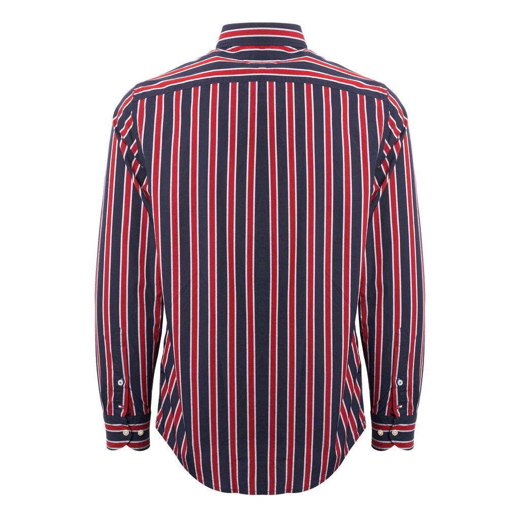 Tommy Hilfiger Regimental Stripe Shirt - Haute Red & Black Iris