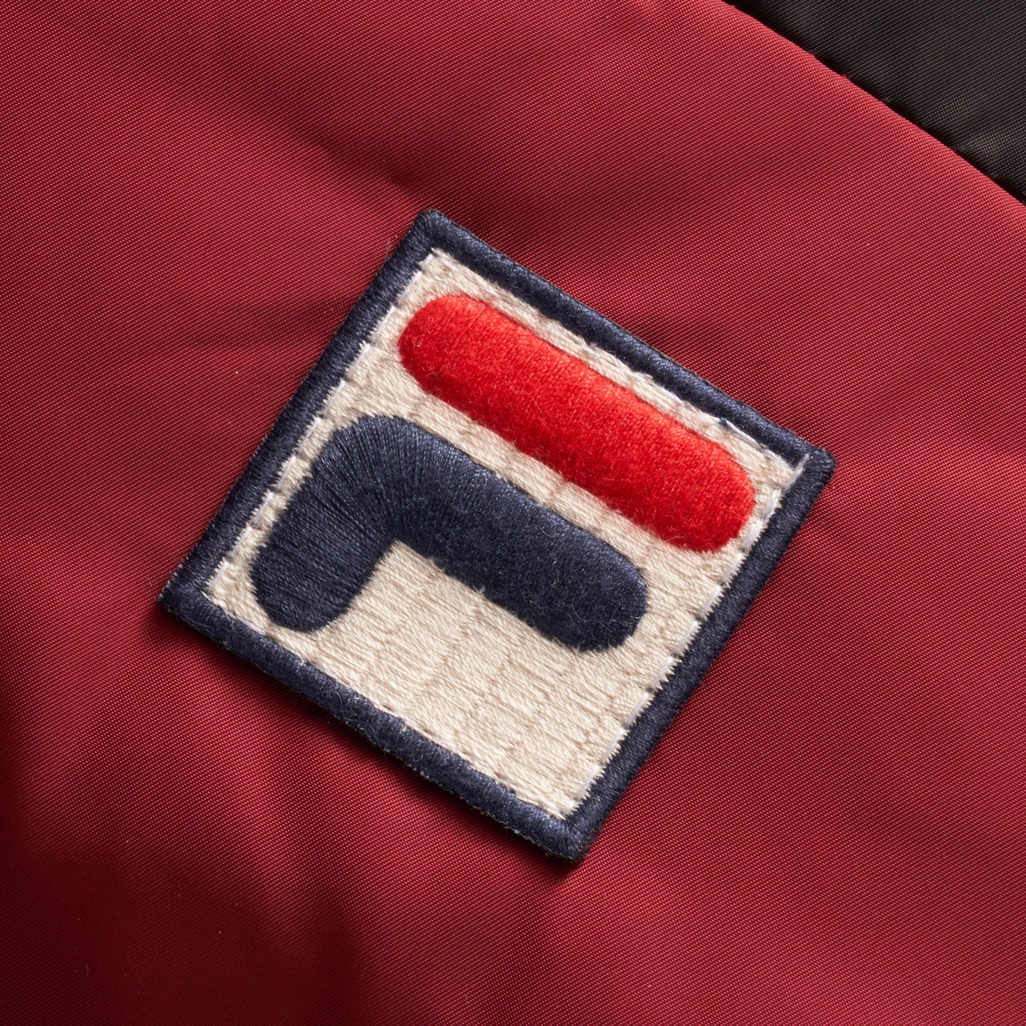 Fila Vintage Neo Colour Blocked Puffa Jacket - Black, Tibetan Red, White & Atlantic Deep