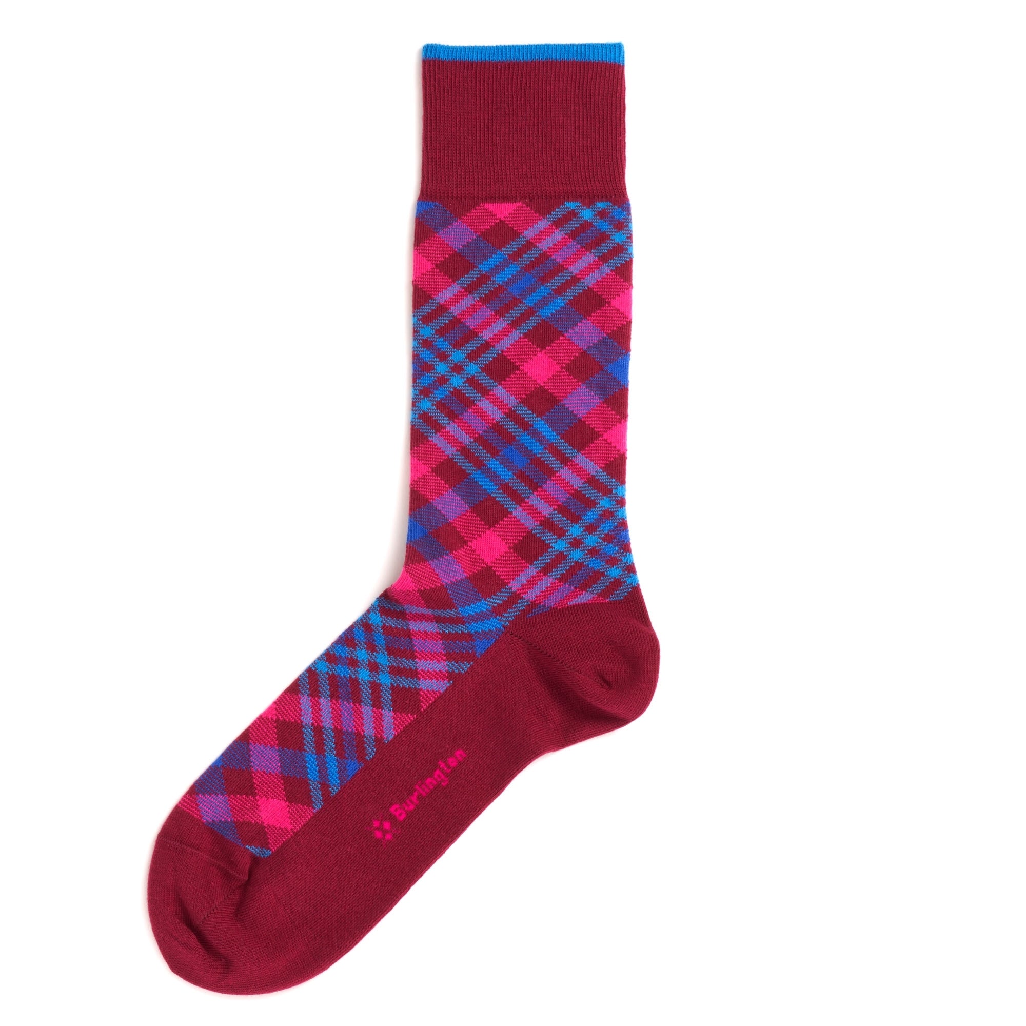 Burlington Socks Cadogan Tartan Socks - Purple