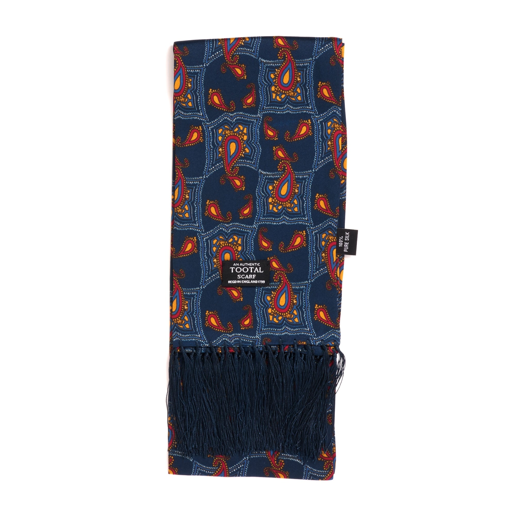 Tootal Vintage Tile Print Scarf - Navy
