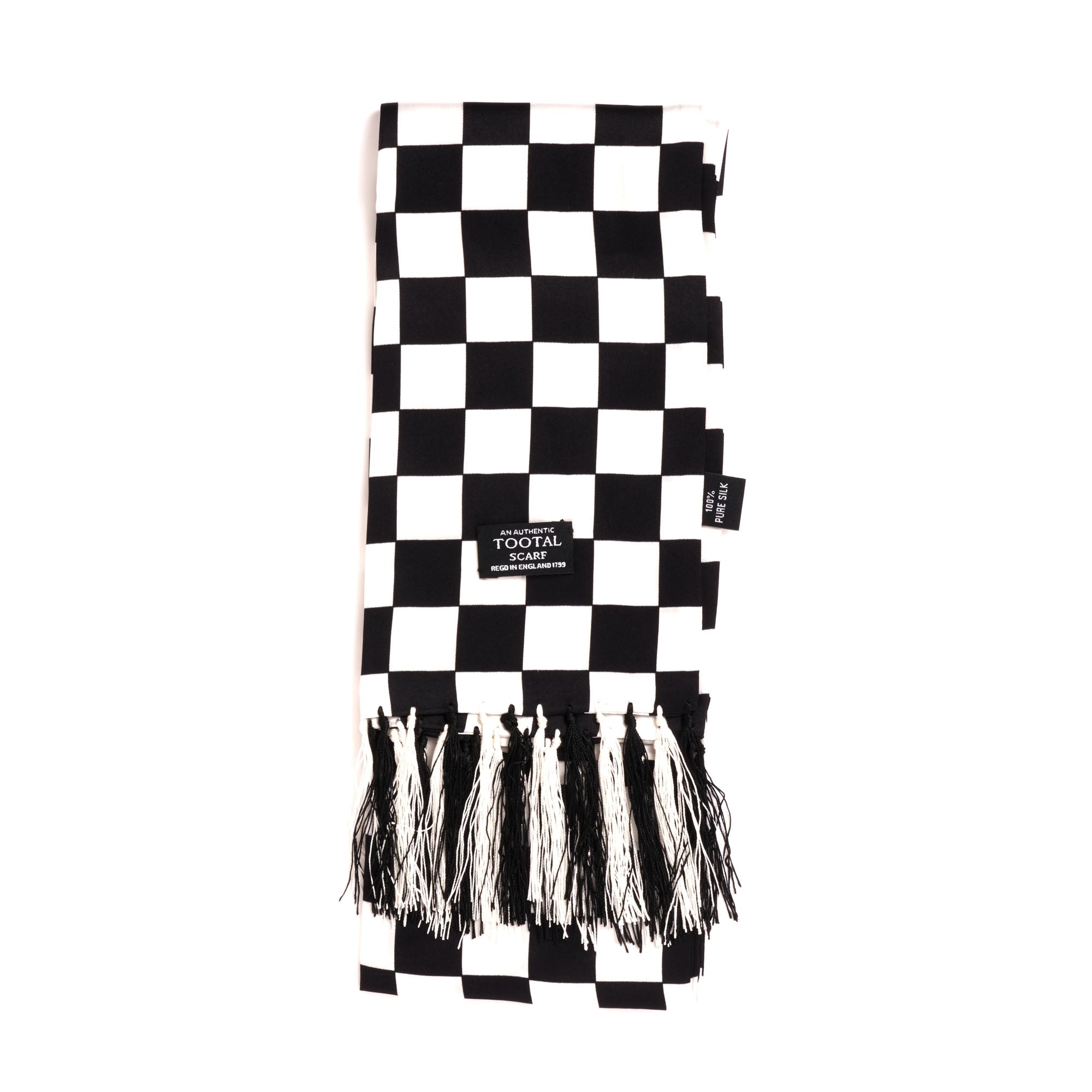 Tootal Vintage Checkered Scarf - Black & White