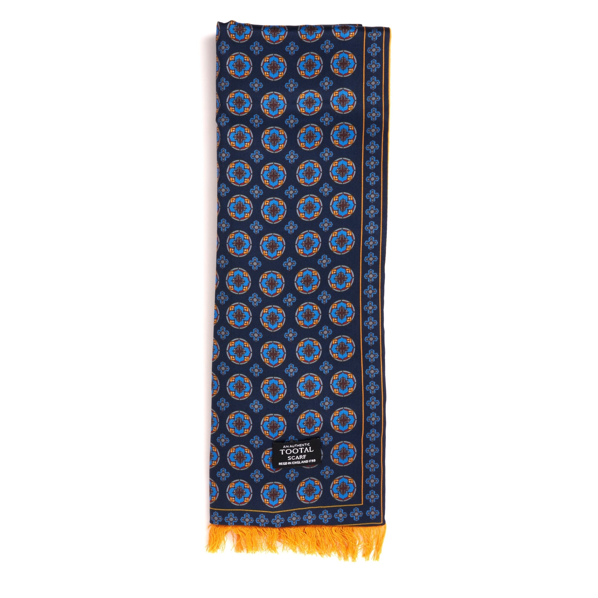 Tootal Vintage Motif Print Scarf - Gold