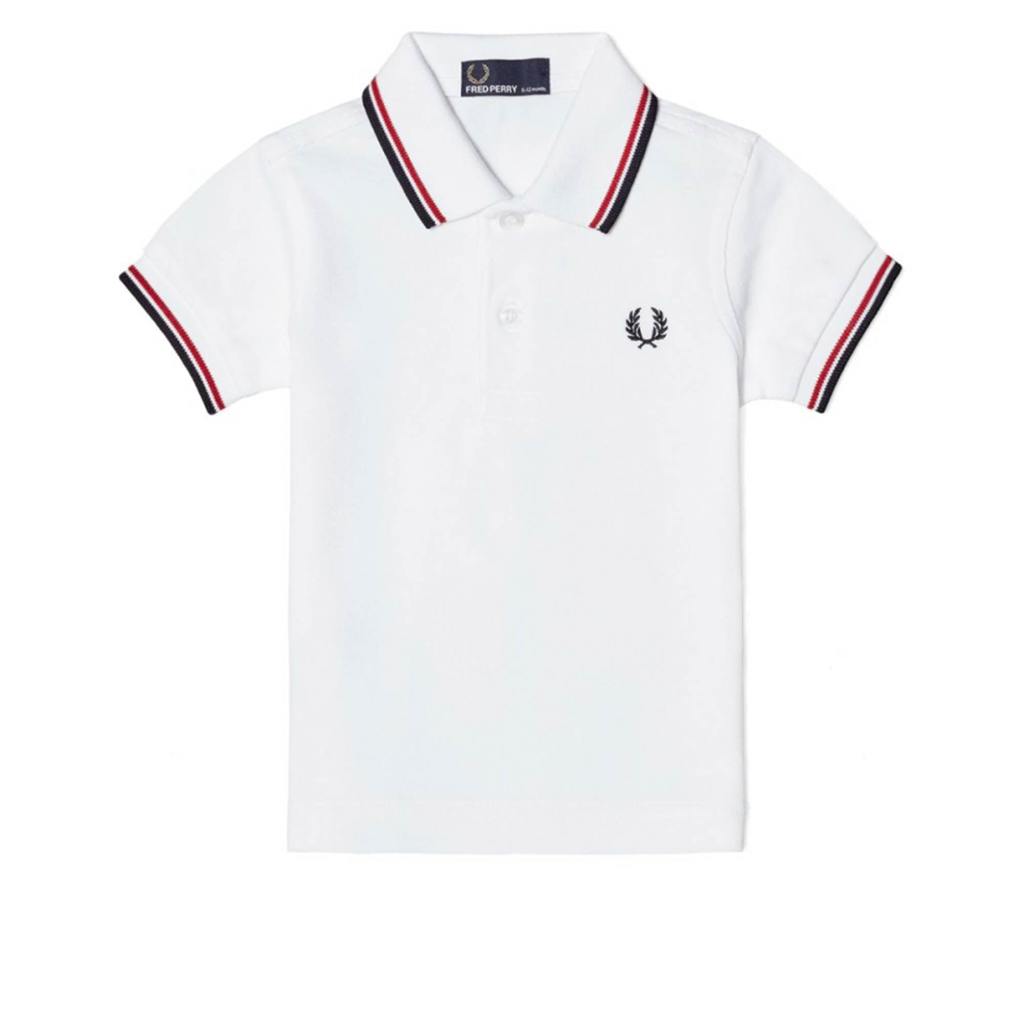 My First Fred Perry Shirt - White, Red & Navy