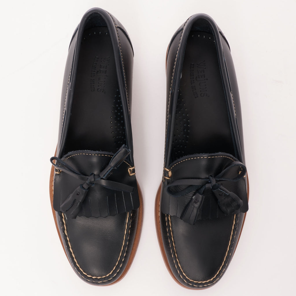 G.H. Bass Weejun Layton Pull Up Kiltie Loafers - Navy