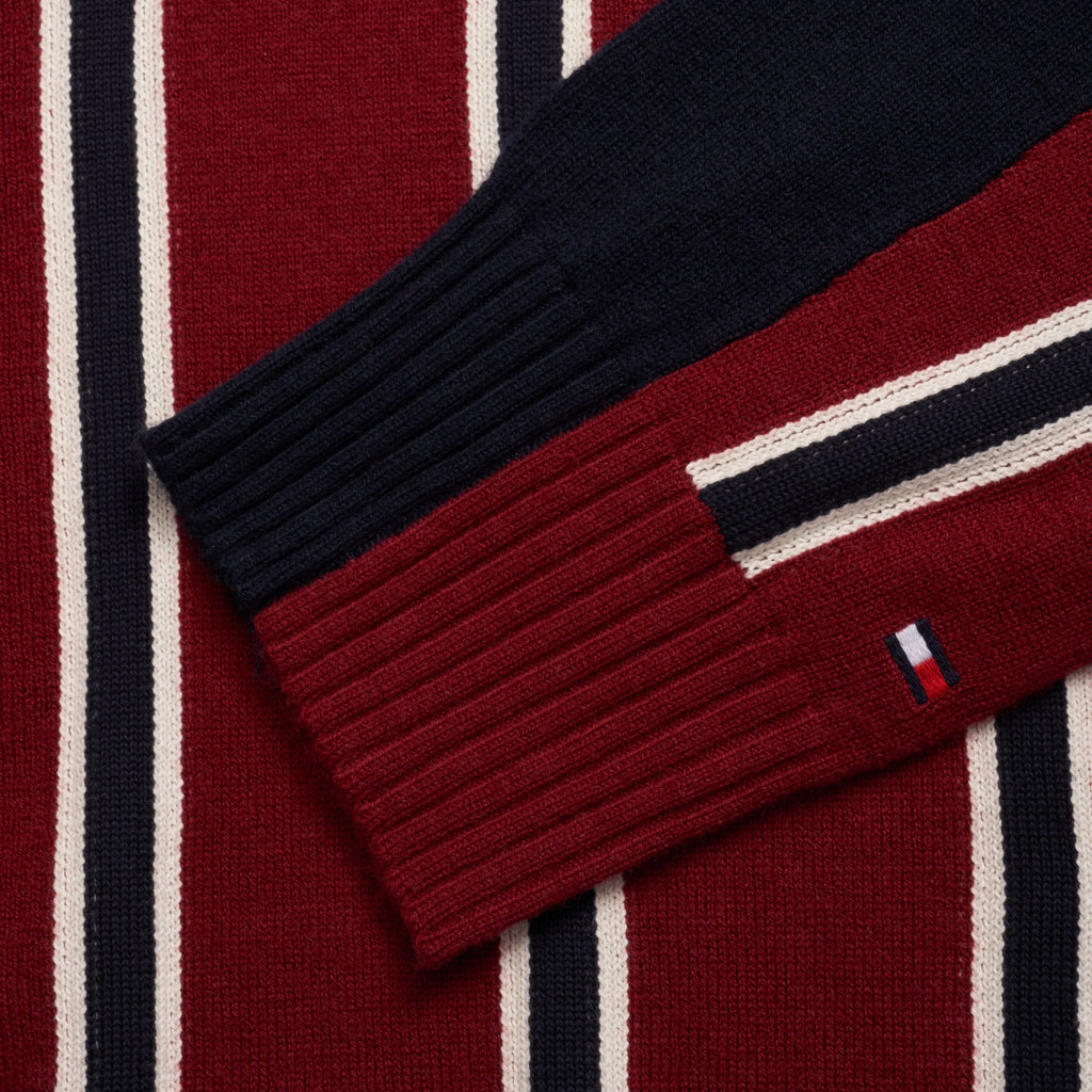 Tommy Hilfiger Regimental Stripe Jumper - Rhubarb