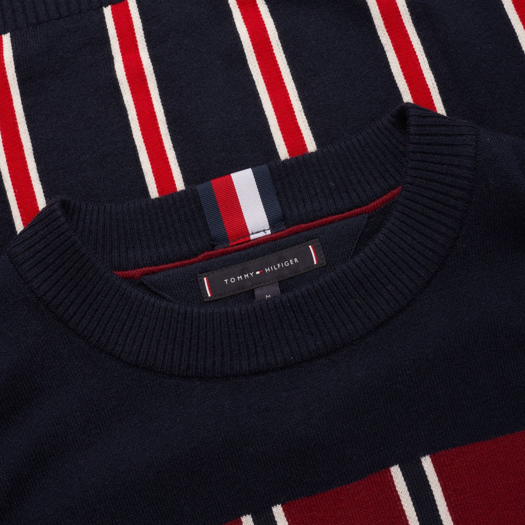 Tommy Hilfiger Regimental Stripe Jumper - Rhubarb