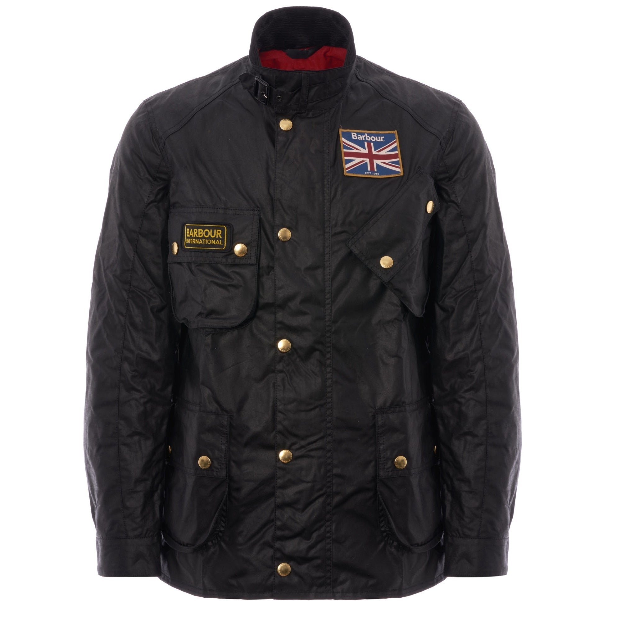 売約済 Barbour union jack international M Barbour International Union Jack Wax Jacket - Black – Stuarts London