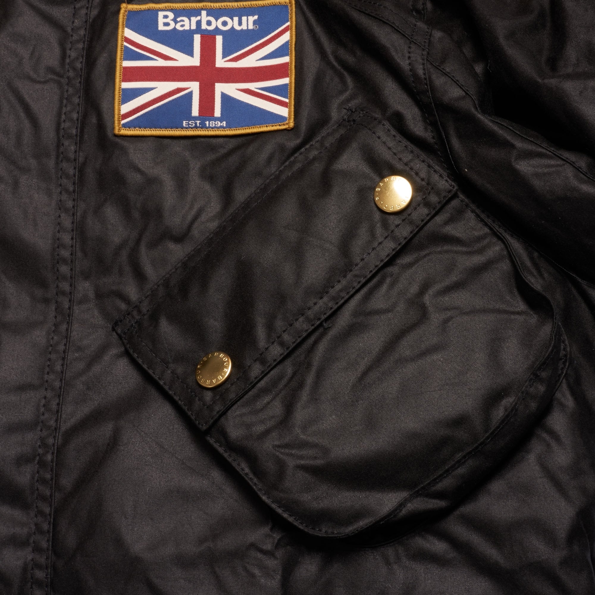 Barbour International Union Jack Wax Jacket - Black – Stuarts London