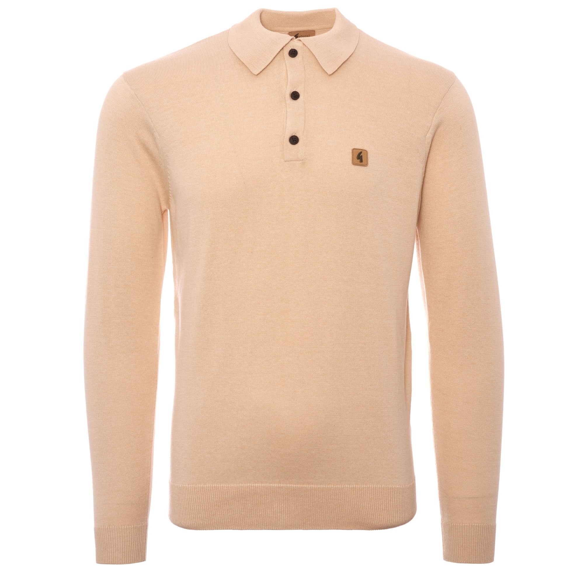 Gabicci Vintage Francesco Knitted Polo Shirt - Oat