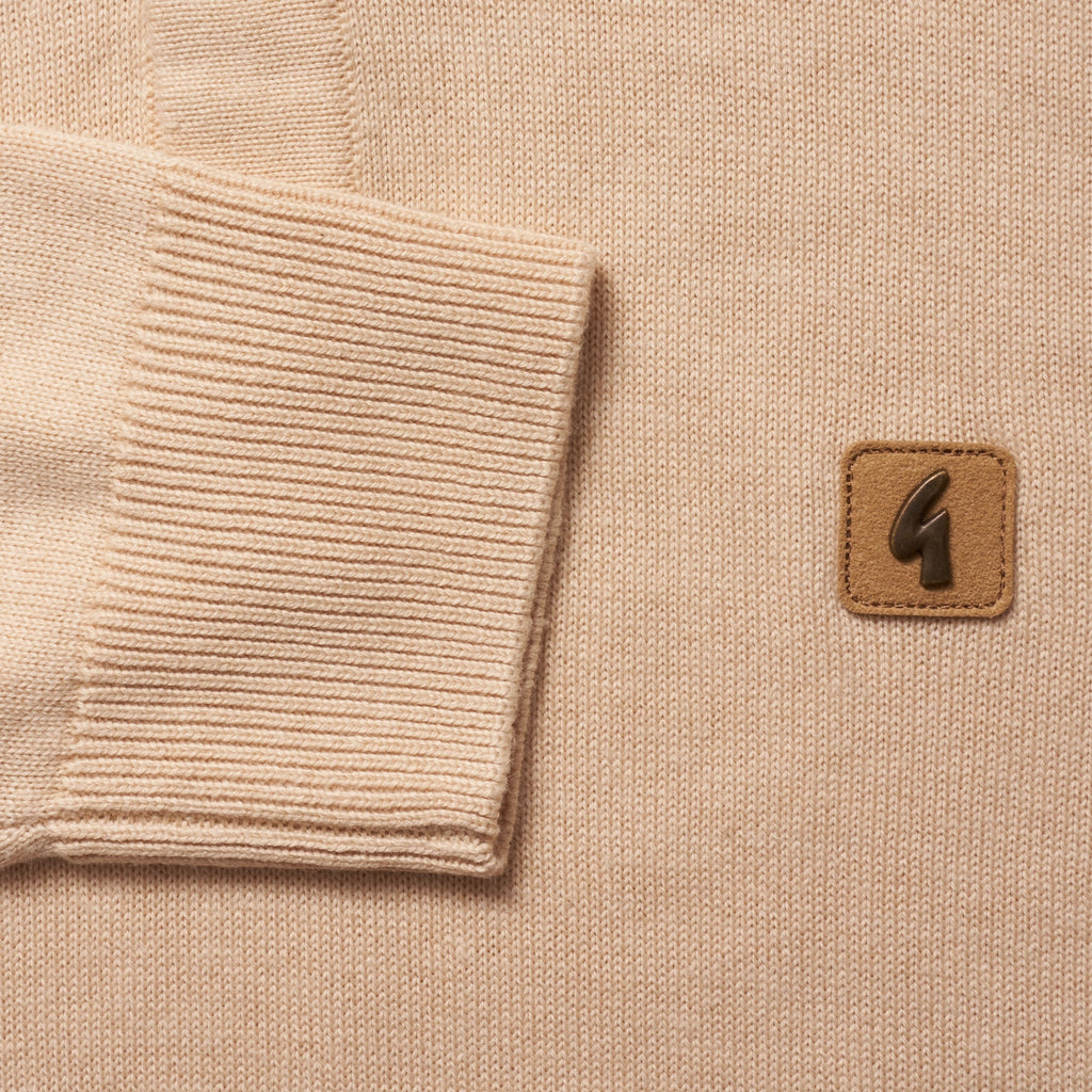 Gabicci Vintage Francesco Knitted Polo Shirt - Oat