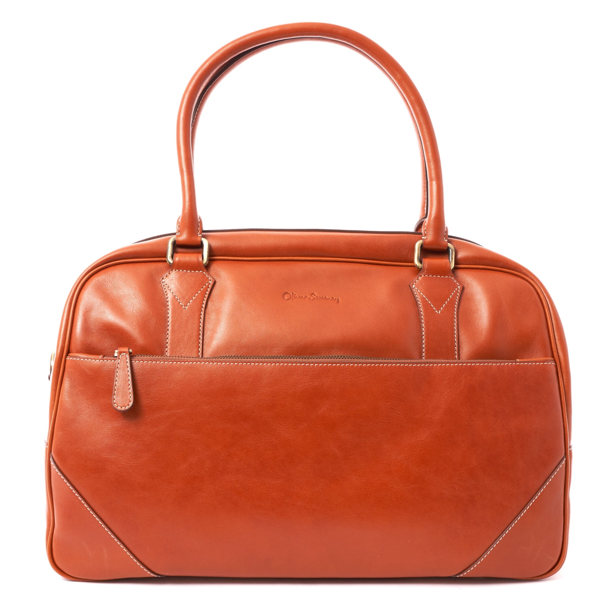 Oliver Sweeney Brunton Calf Leather Weekender Bag - Tan