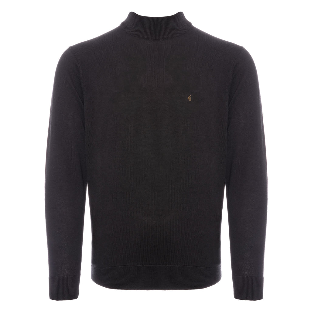 Gabicci Vintage Duke Mock Turtle Neck Jumper - Black