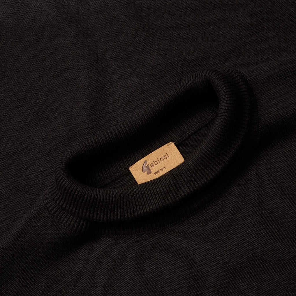 Gabicci Vintage Duke Mock Turtle Neck Jumper - Black