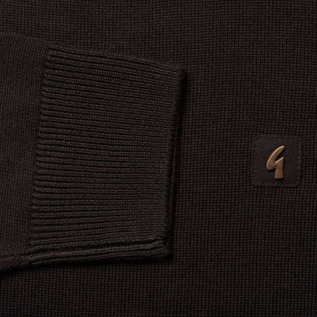Gabicci Vintage Duke Mock Turtle Neck Jumper - Black