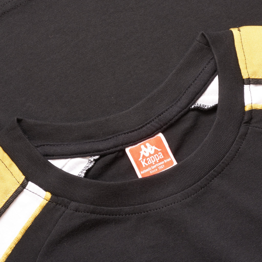 Kappa Banda Taped T-Shirt - Black & Gold