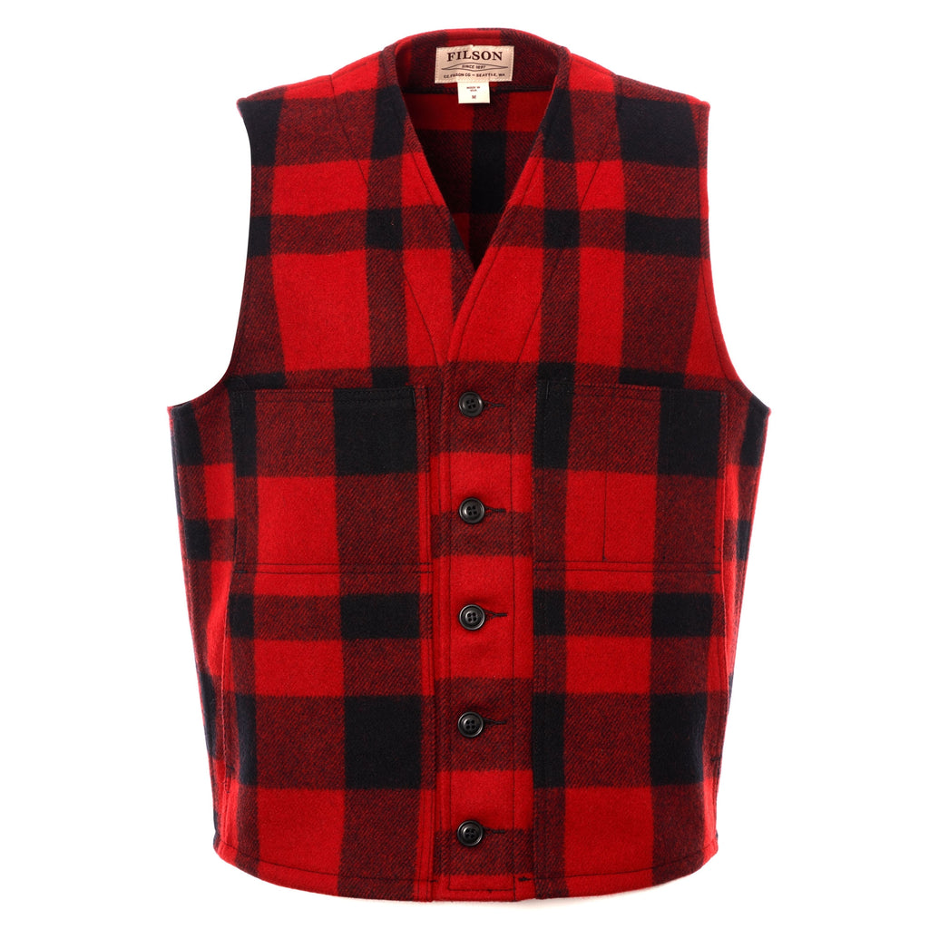 Filson Mackinaw Wool Vest - Red & Black