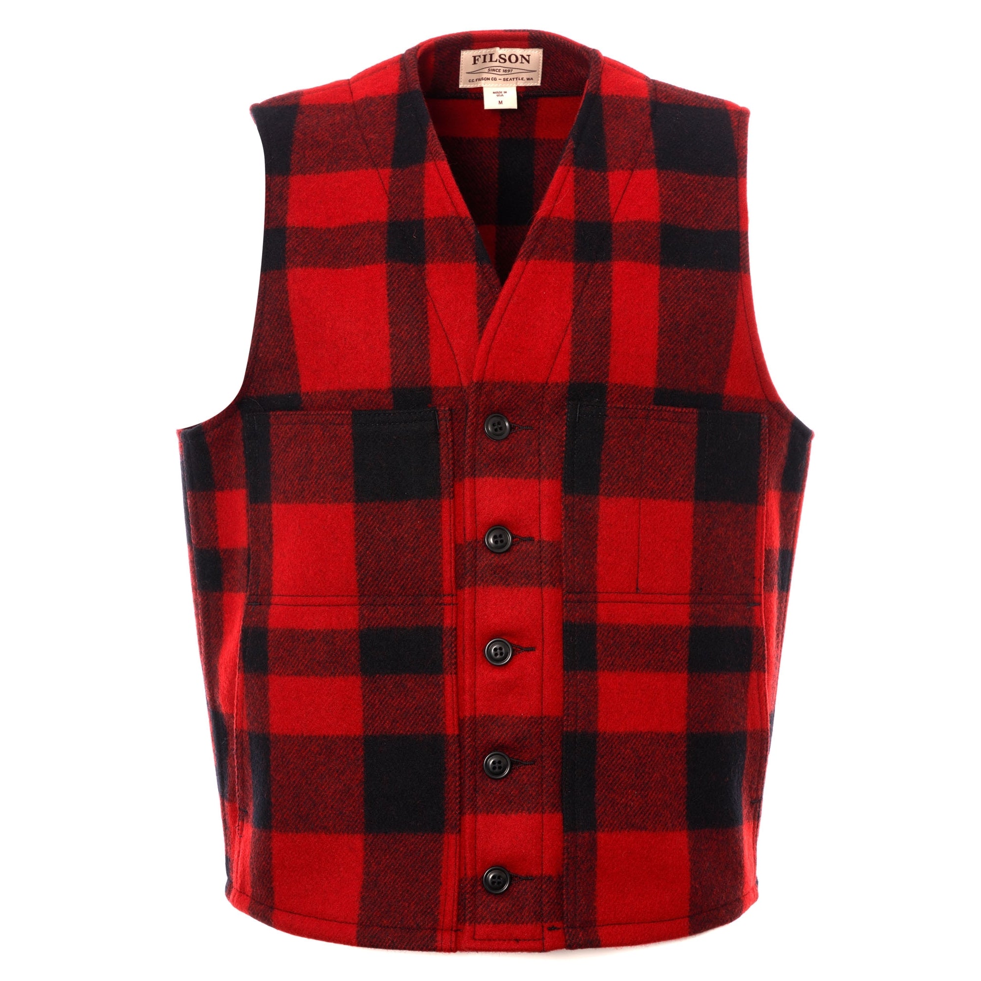 Filson Mackinaw Wool Vest - Red & Black