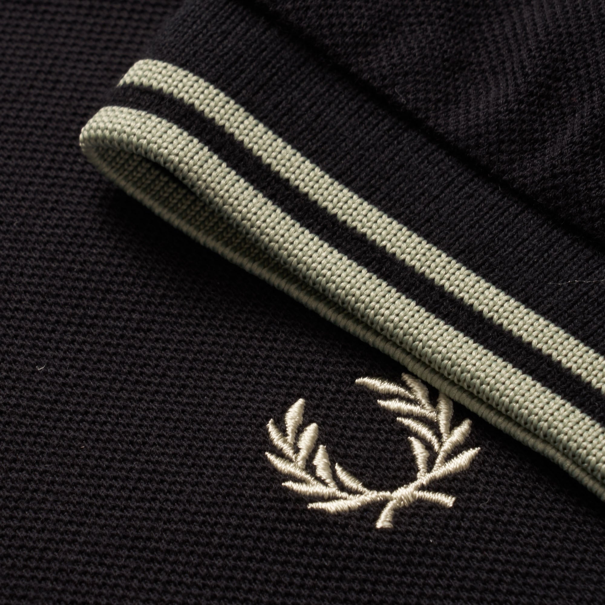 Fred Perry M3600 Twin Tipped Polo Shirt - Black & Olive