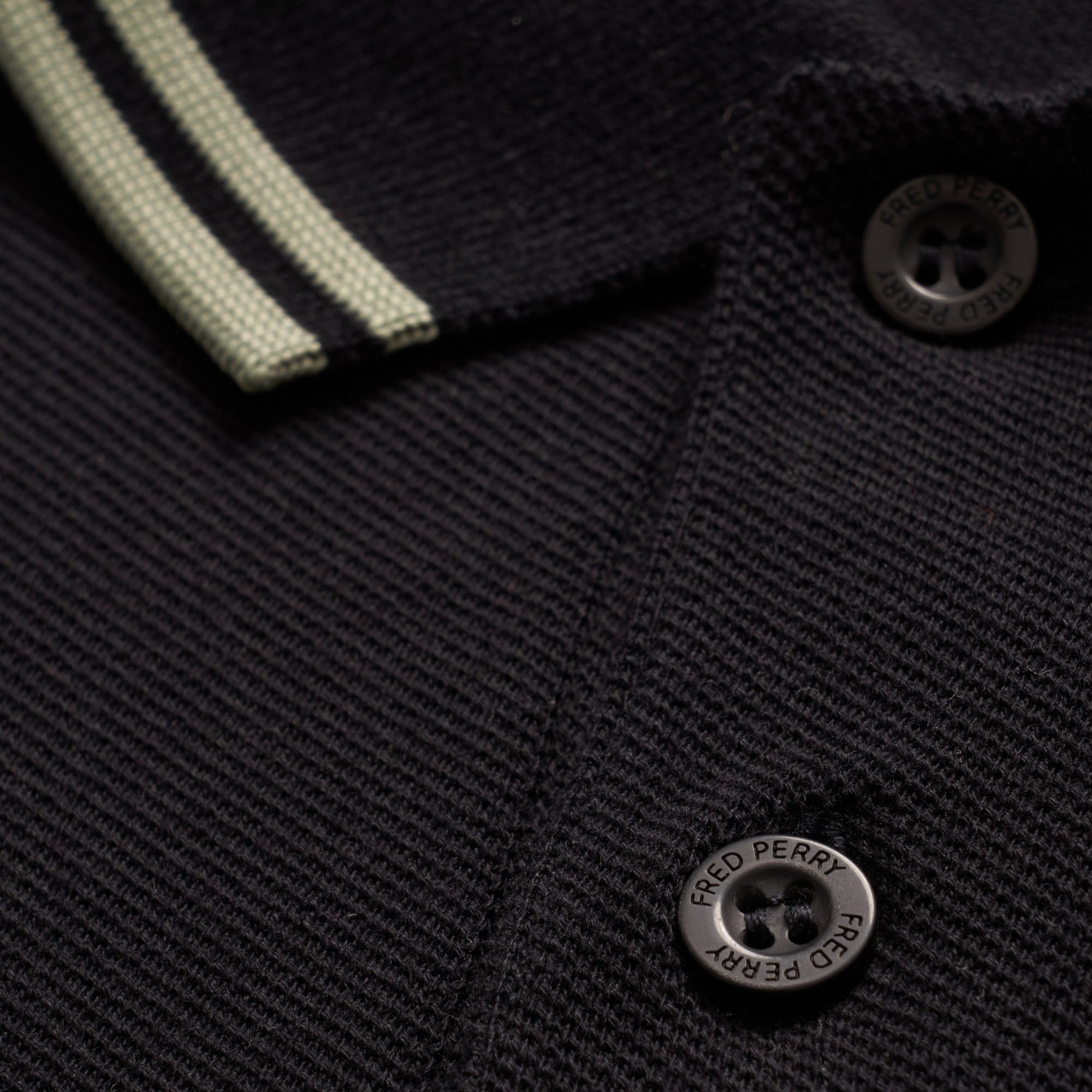 Fred Perry M3600 Twin Tipped Polo Shirt - Black & Olive