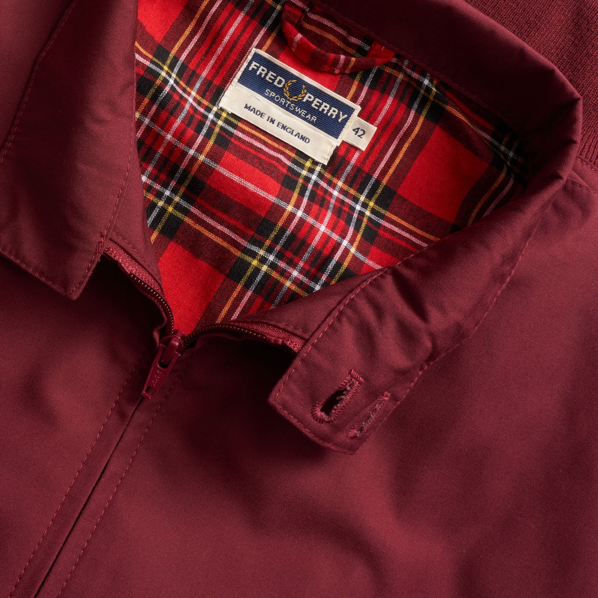 Fred Perry Reissues Made In England Harrington Jacket - Maroon 
