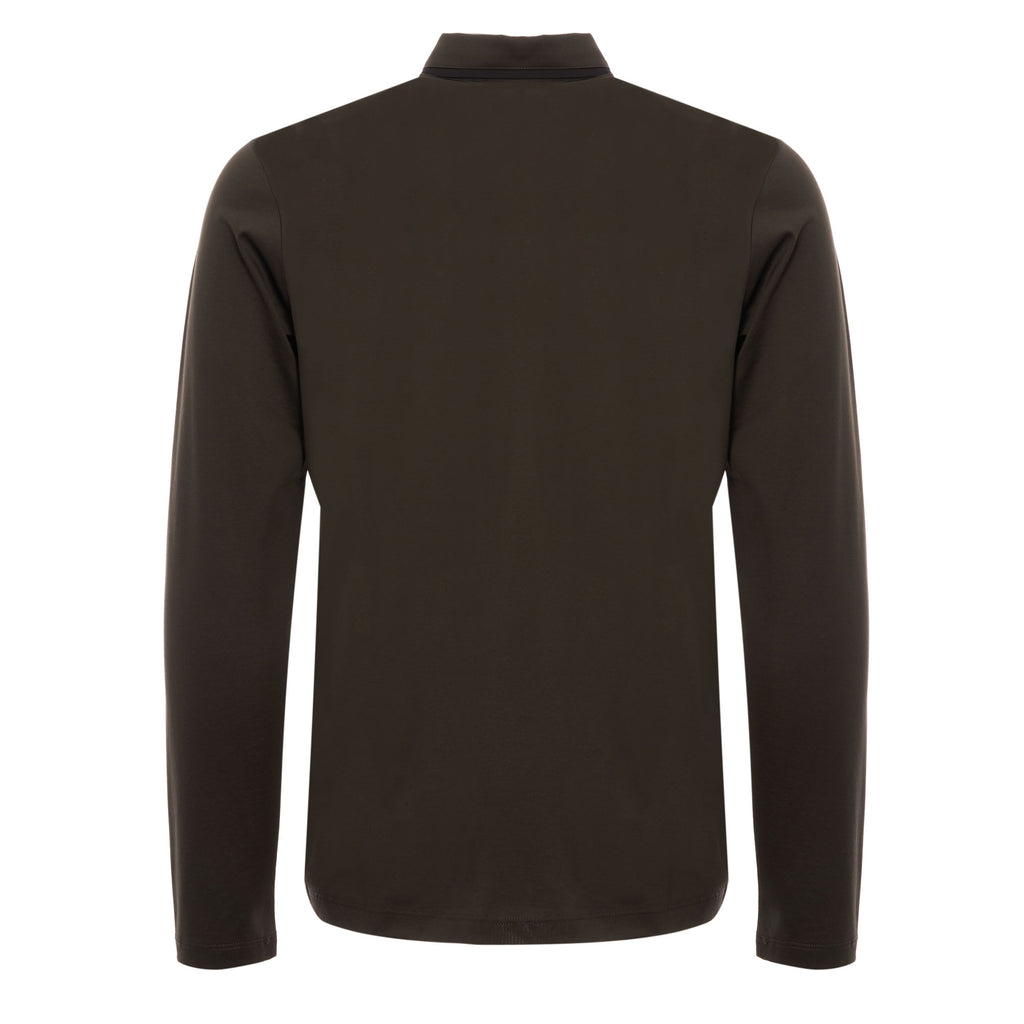 HUGO Dalander Long Sleeve Polo Shirt - Dark Green