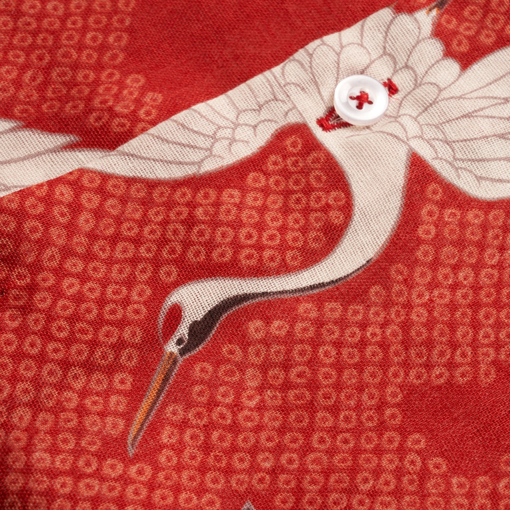 Naked and Famous Denim Japanese Crane Shirt - Red