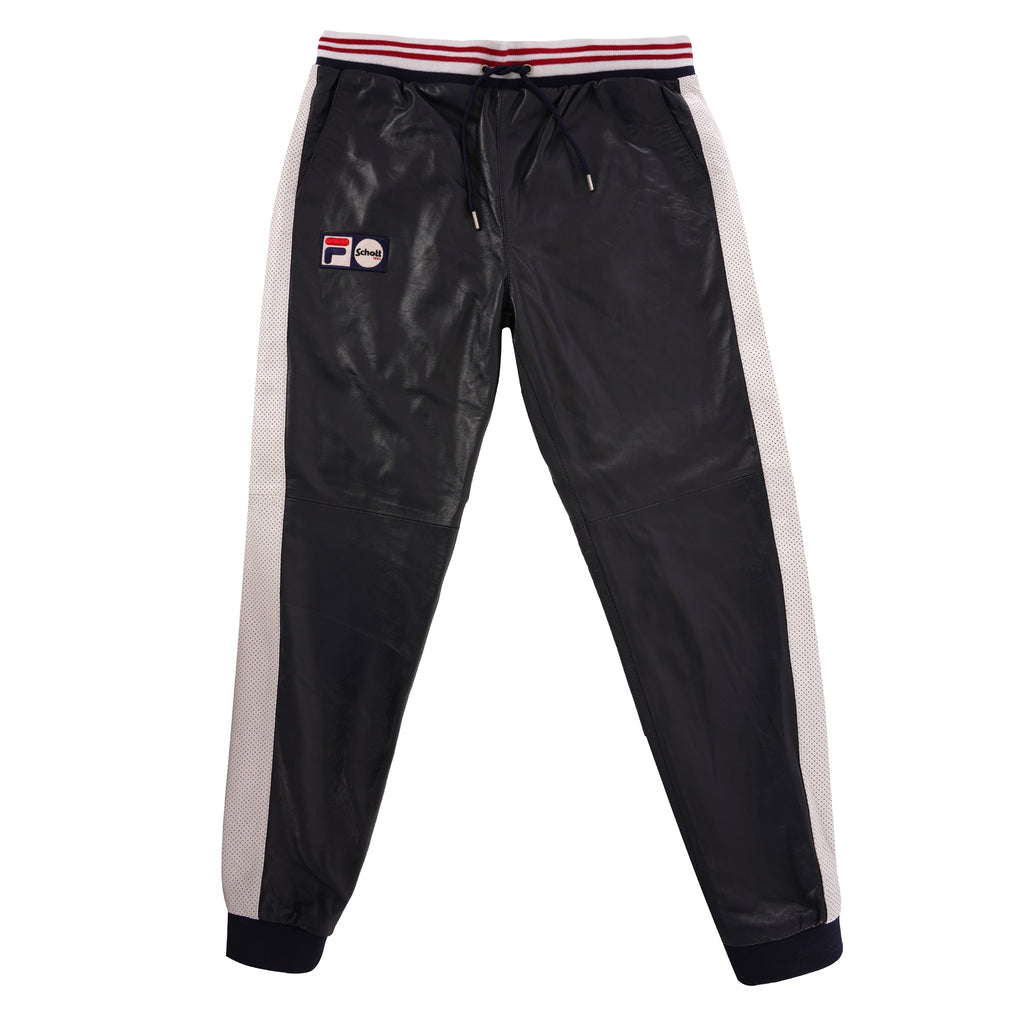 Fila x Schott NYC Luigi Leather Track Pants - Navy