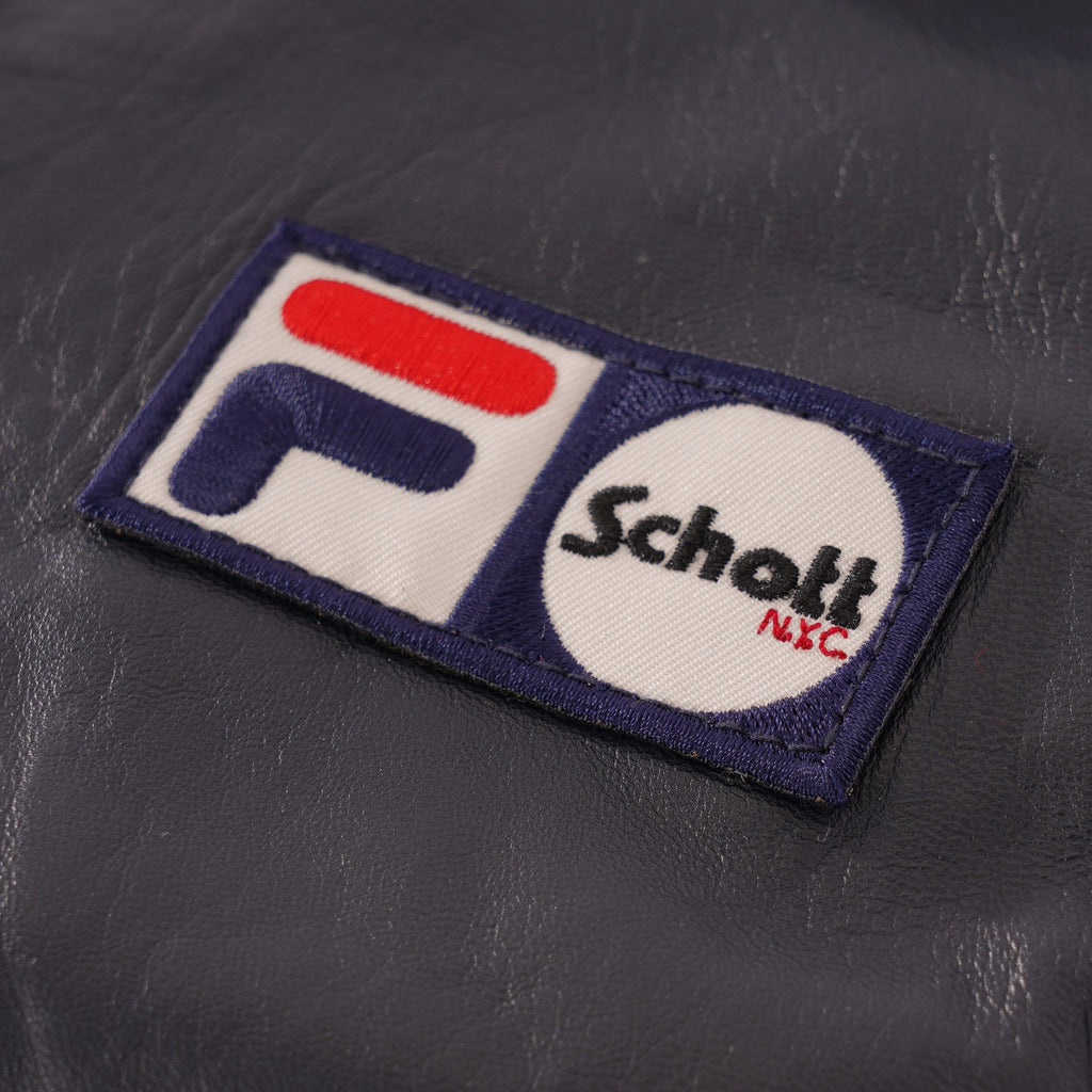 Fila x Schott NYC Luigi Leather Track Pants - Navy