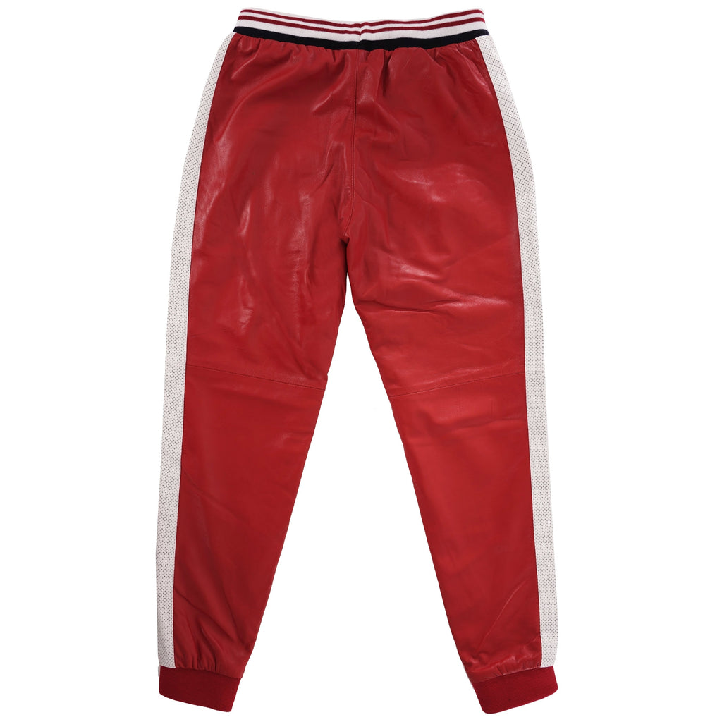 Fila x Schott NYC Luigi Leather Track Pants - Red