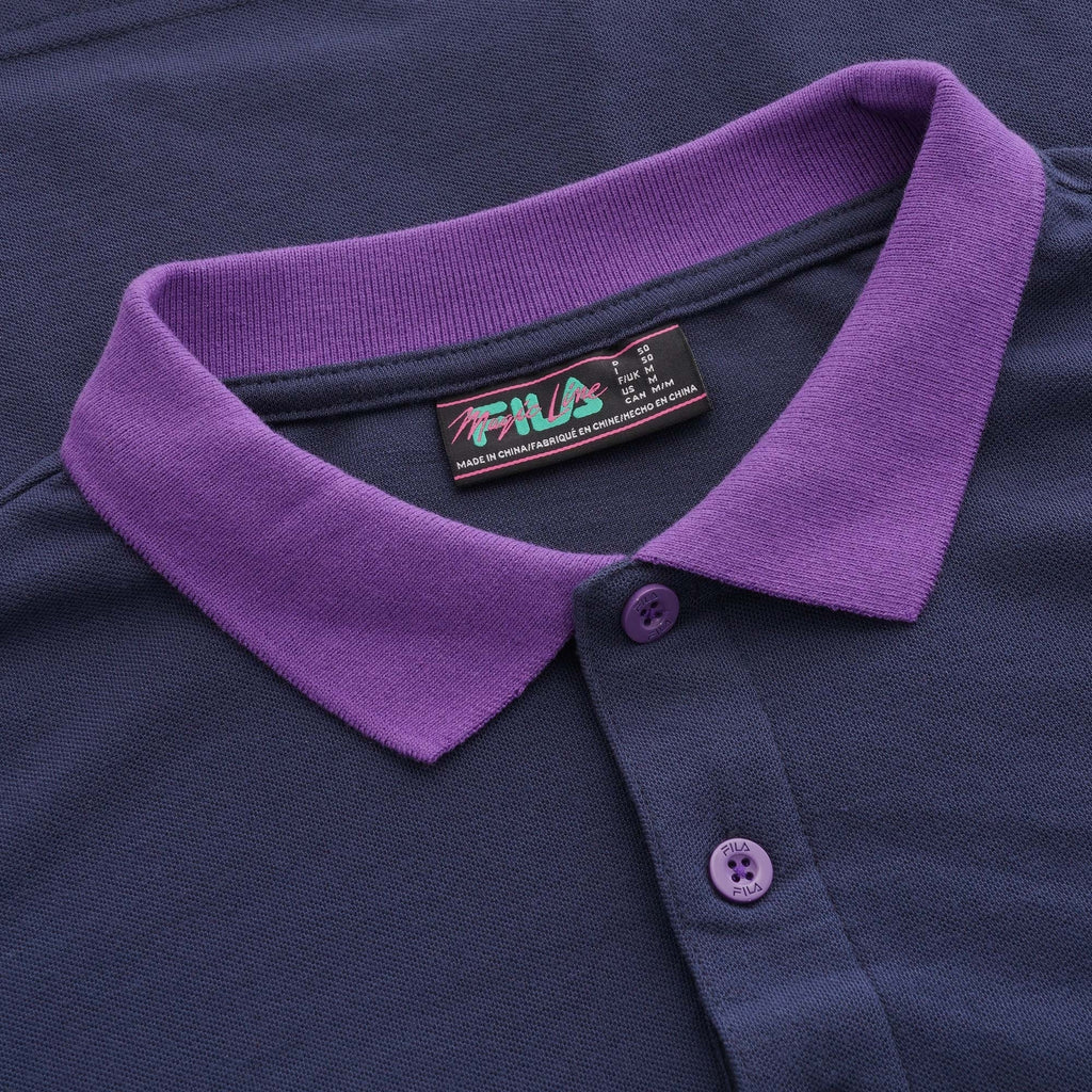 Fila Magic Line Makalu Long Sleeve Polo Shirt - Blue Night