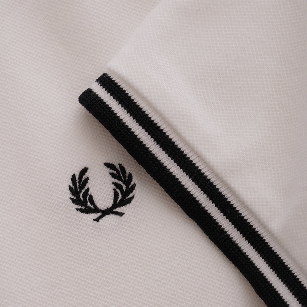 Fred Perry Womens Womens Twin Tip Polo Shirt - White & Black