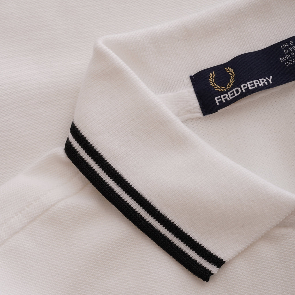 Fred Perry Womens Womens Twin Tip Polo Shirt - White & Black