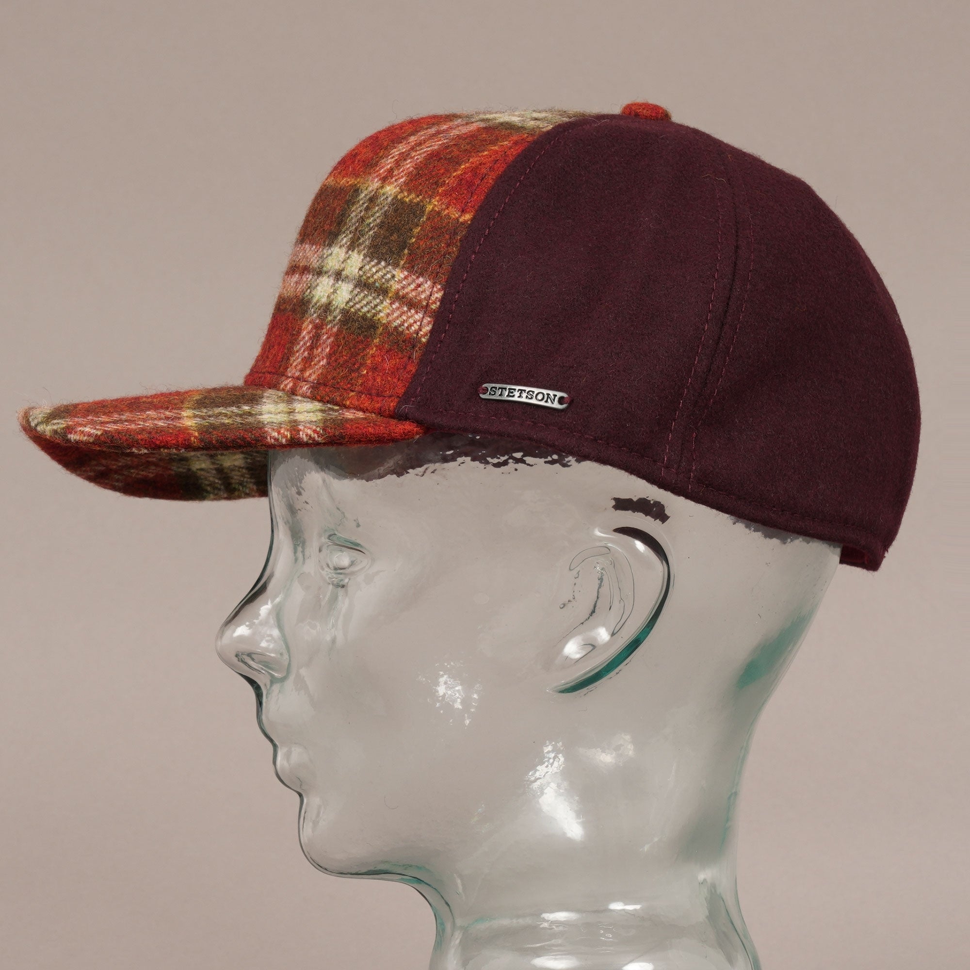 Stetson Hats Virgin Wool Trucker Cap - Red Check