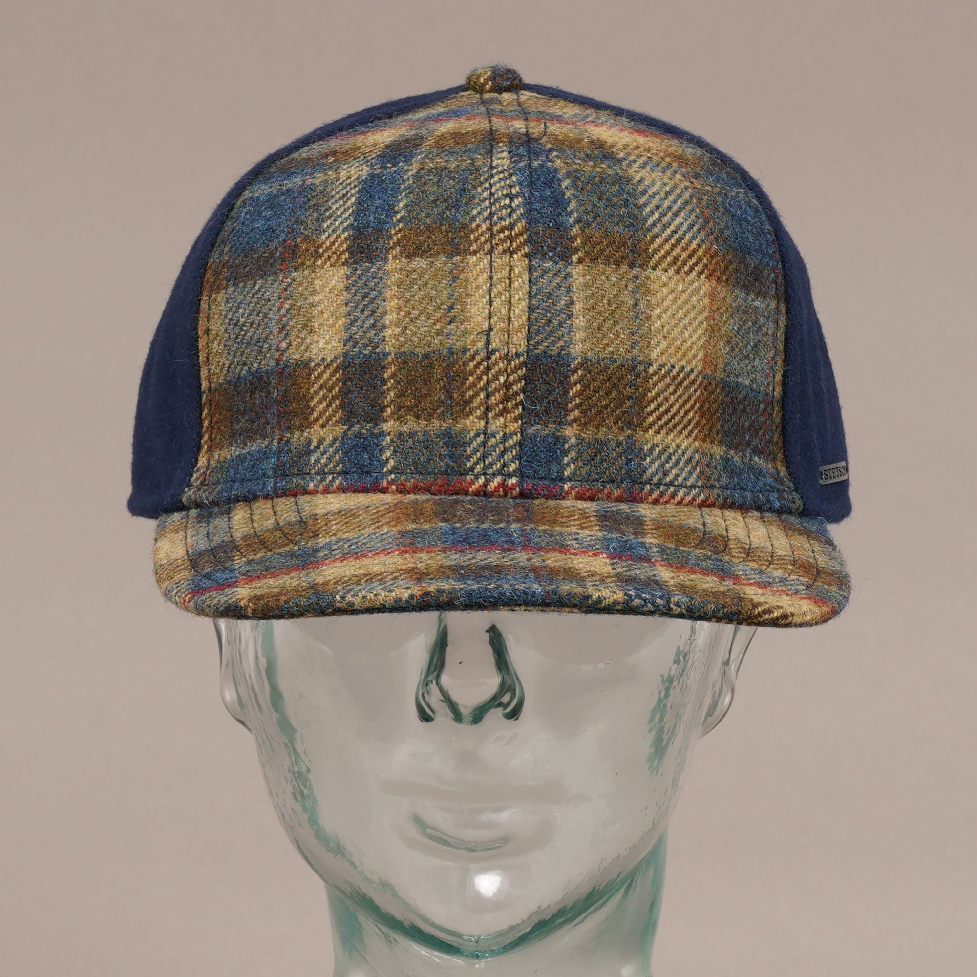 Stetson Hats Virgin Wool Trucker Cap - Blue Check