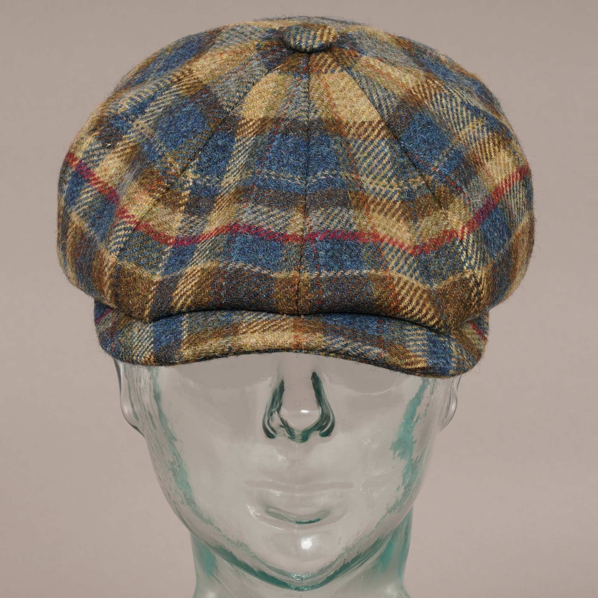 Stetson Hats Wool Check Hatteras Cap - Blue Check