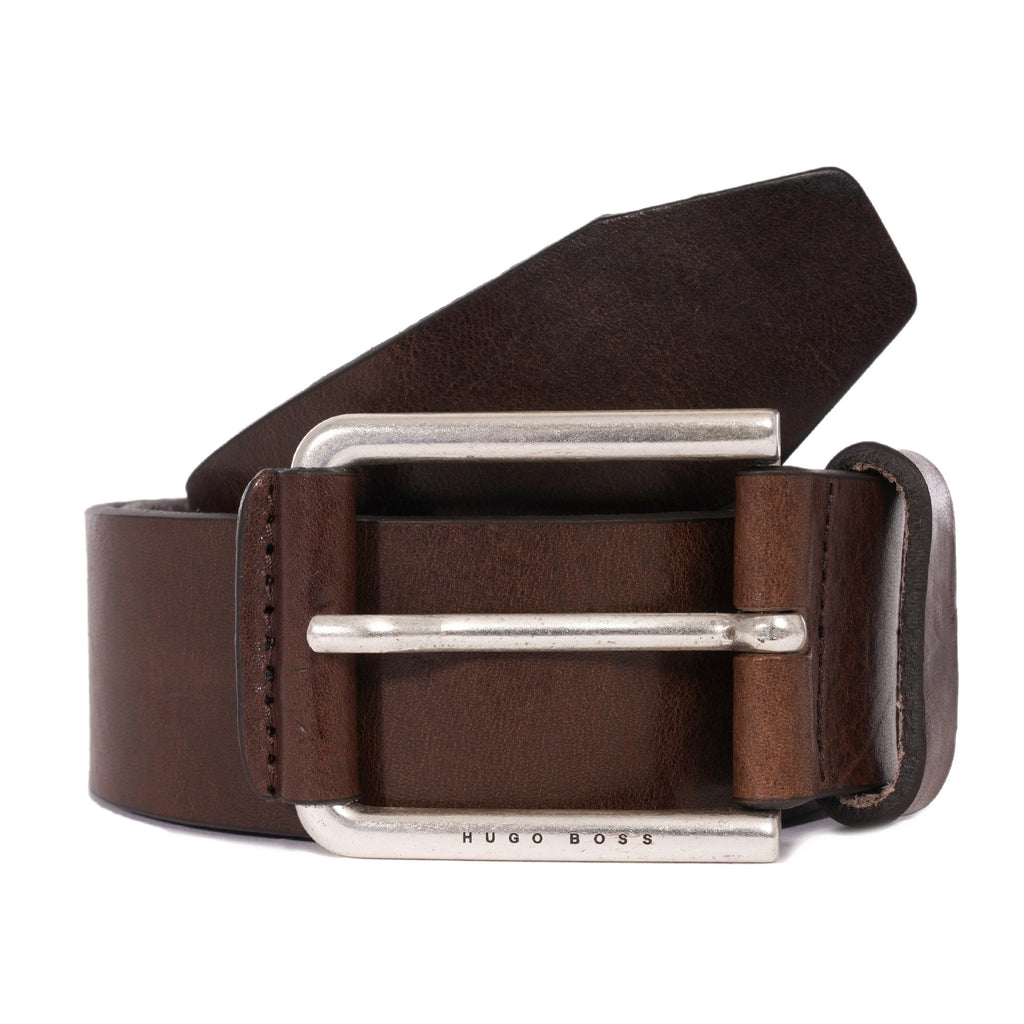 Boss Jily Leather Belt - Medium Brown