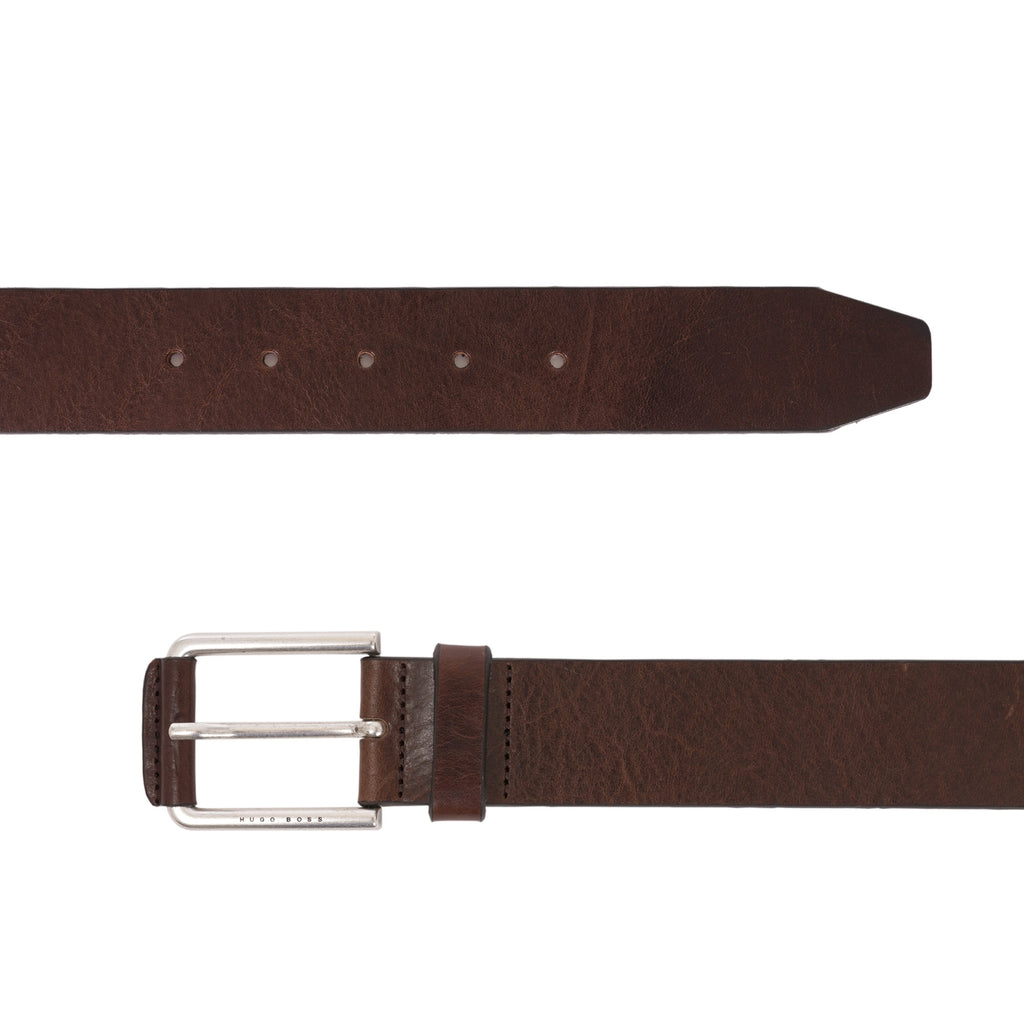 Boss Jily Leather Belt - Medium Brown