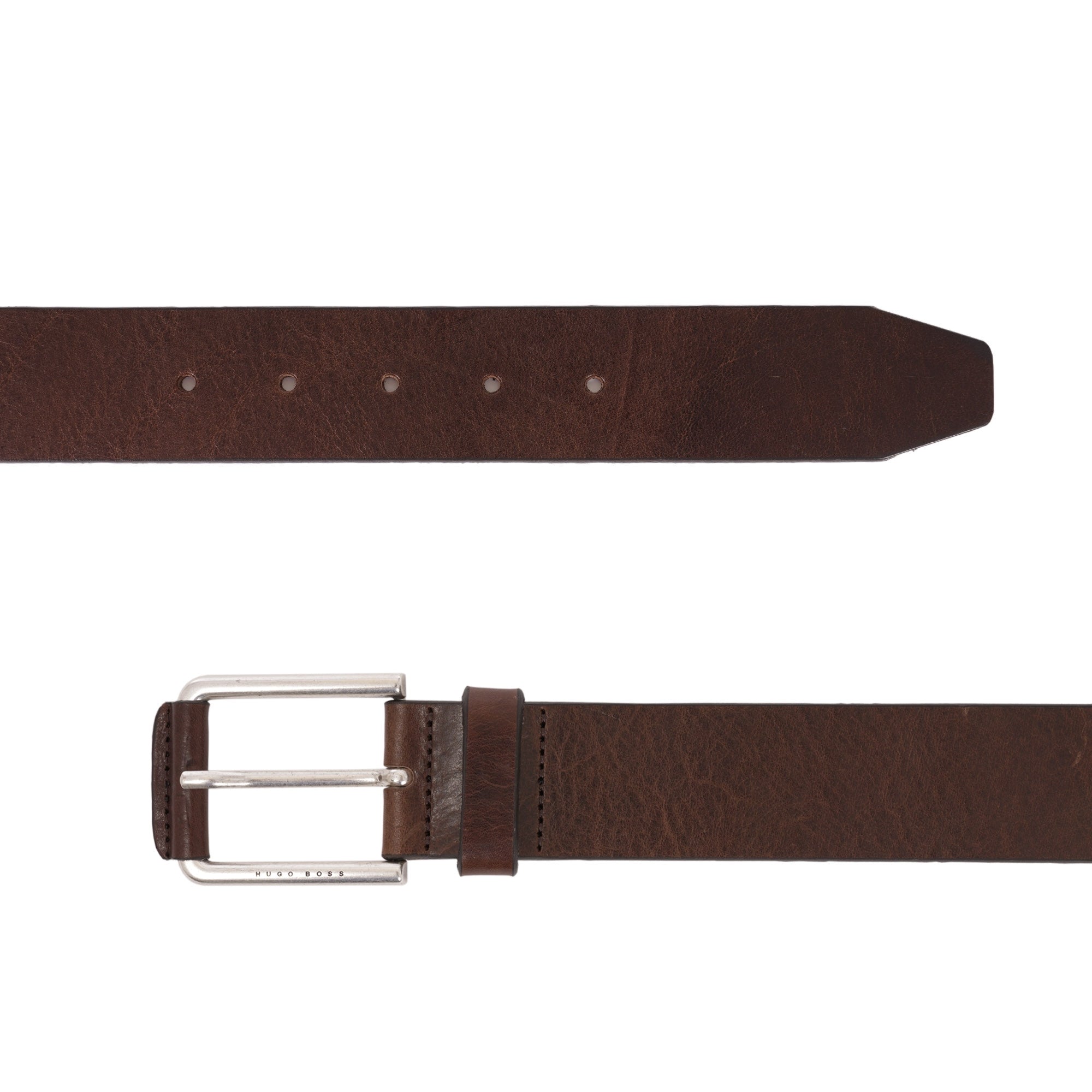 Boss Jily Leather Belt - Medium Brown