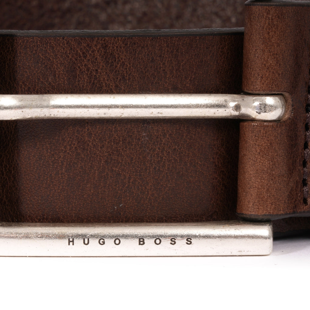 Boss Jily Leather Belt - Medium Brown
