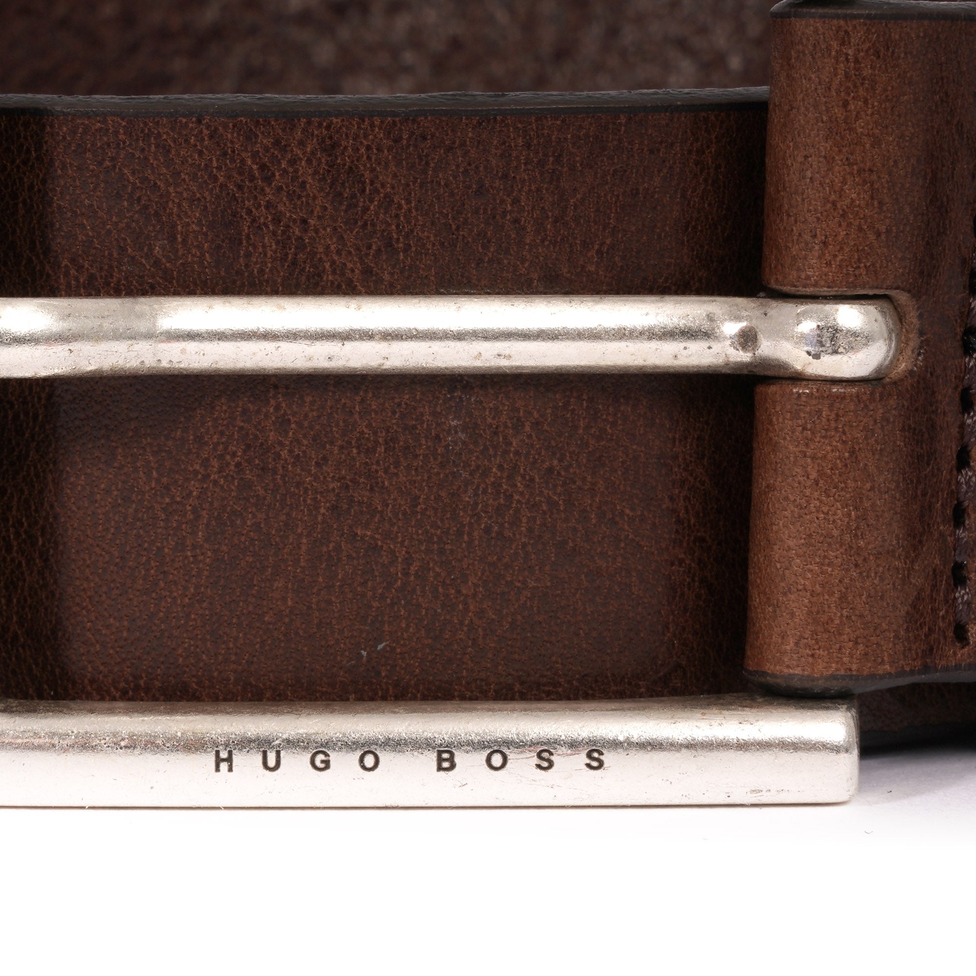 Boss Jily Leather Belt - Medium Brown