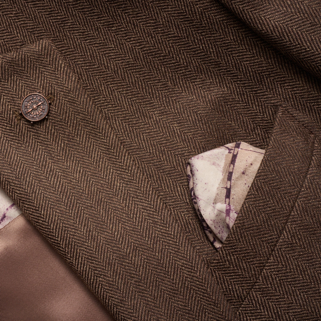 Gibson London Herringbone Blazer - Coffee