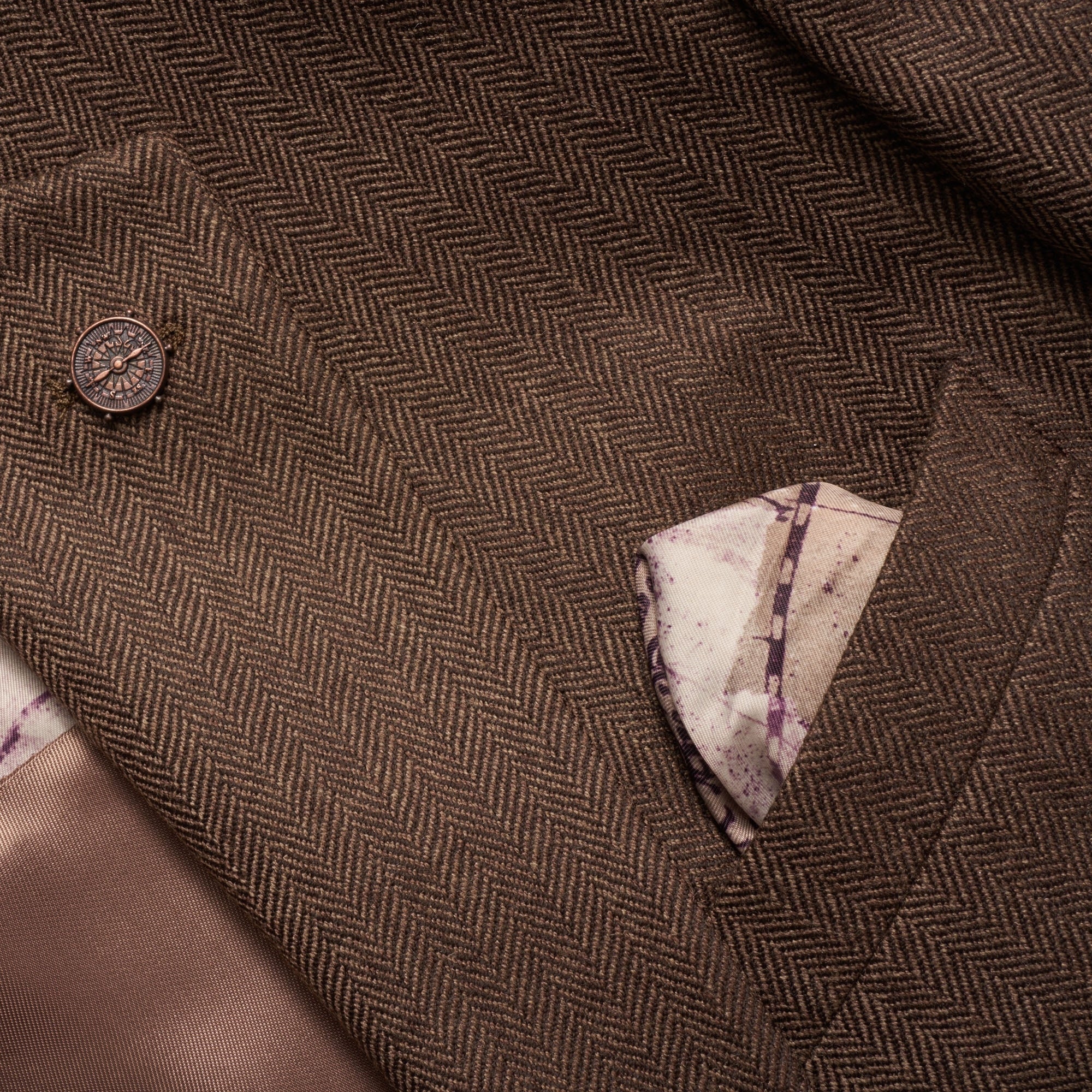Gibson London Herringbone Blazer - Coffee