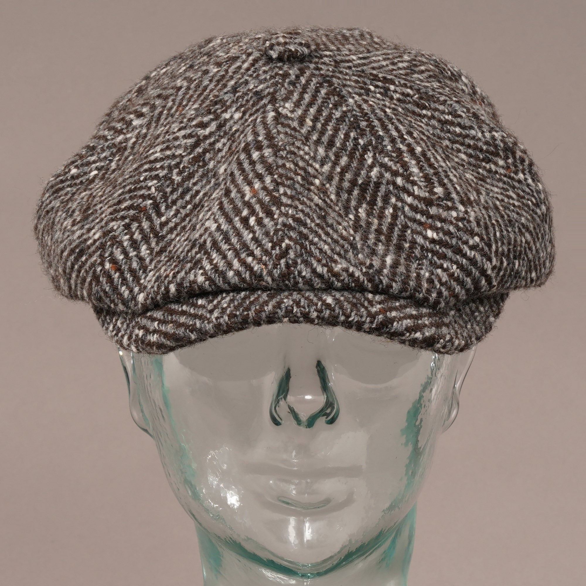 Stetson Hats Hatteras Virgin Flat Cap- Brown & White