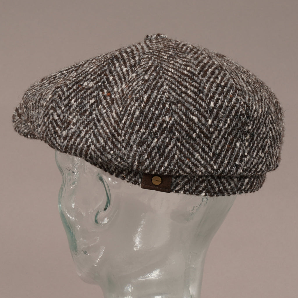 Stetson Hats Hatteras Virgin Flat Cap- Brown & White