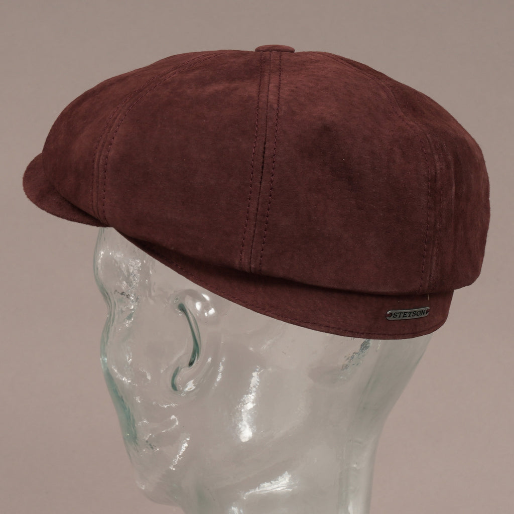 Stetson Hats Pigskin Hatteras Flat Cap - Maroon