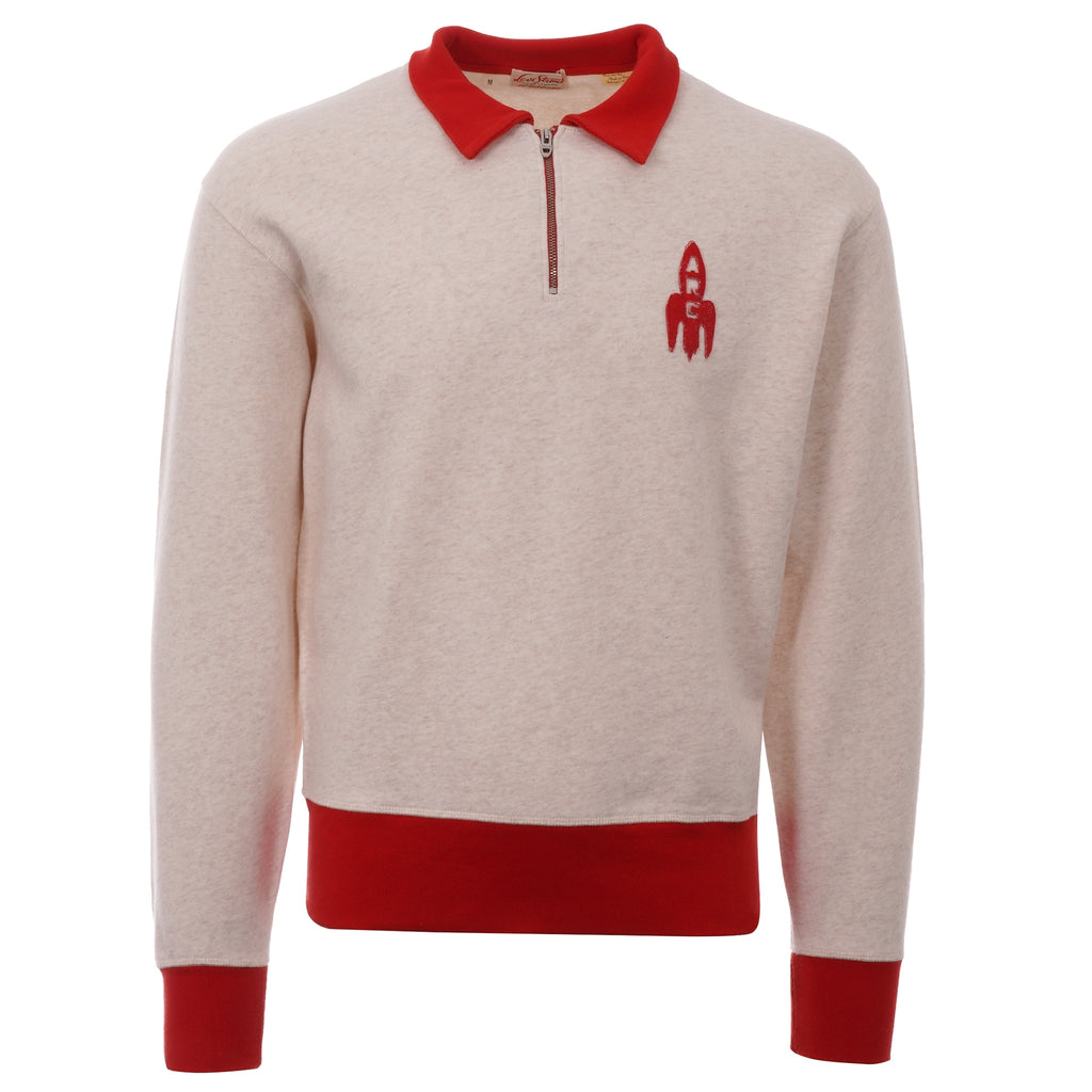 Two Tone 1/2 Zip Polo Shirt - Off White