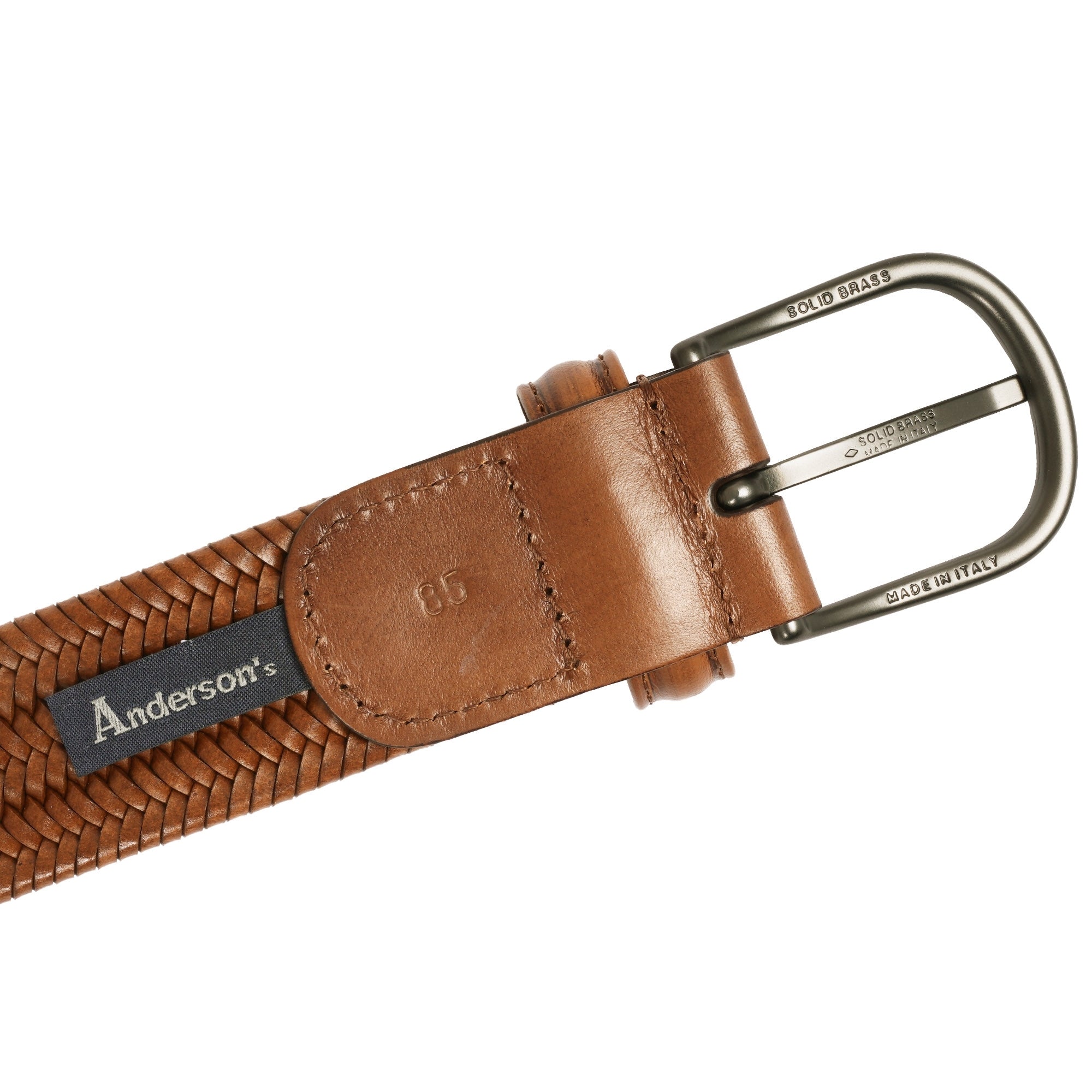 Anderson's Belts Anderson's Woven Brown Braided Leather Belt A/2915 PI51