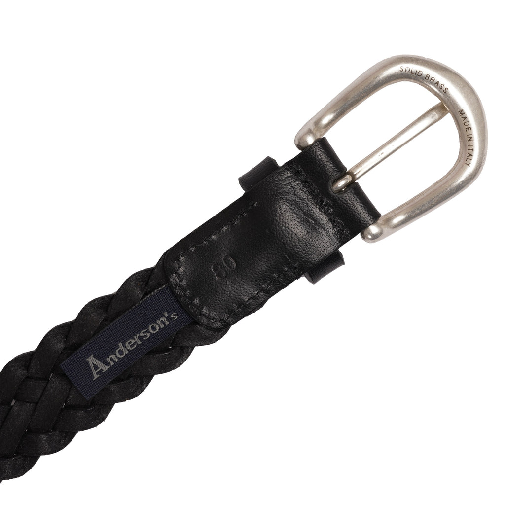 Anderson's Belts Woven Leather Belt - Black