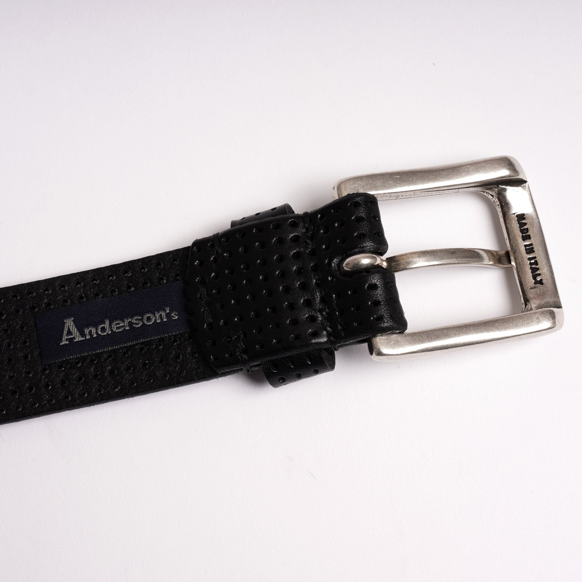 Anderson's Belts Perforated Leather Belt - Black